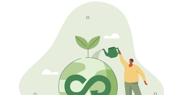 Illustration for concept of fundraising for climate technologies.