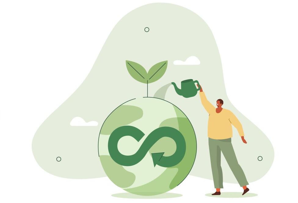 climate fundraising Illustration for concept of fundraising for climate technologies.