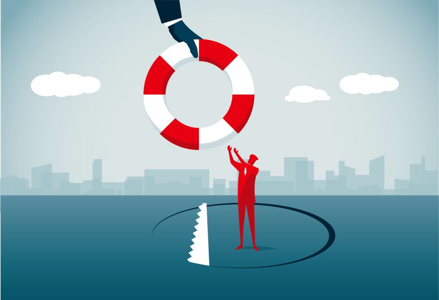 layoff concept photo_GettyImages Illustration of person being laid off.